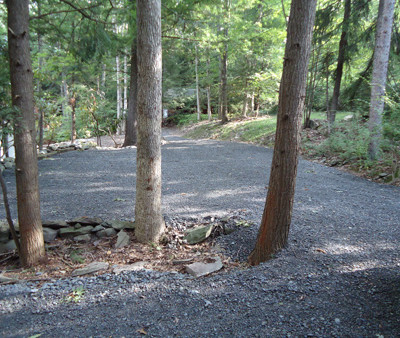 Shaled area and rock walls