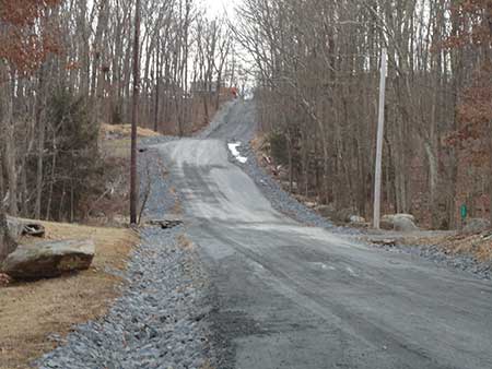 A Picture of the repair to a community road in East Stroudsburg