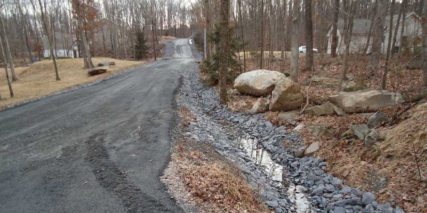 Installation photo of a community road, located in Timber Hill Community, East Stroudsburg, Pa.